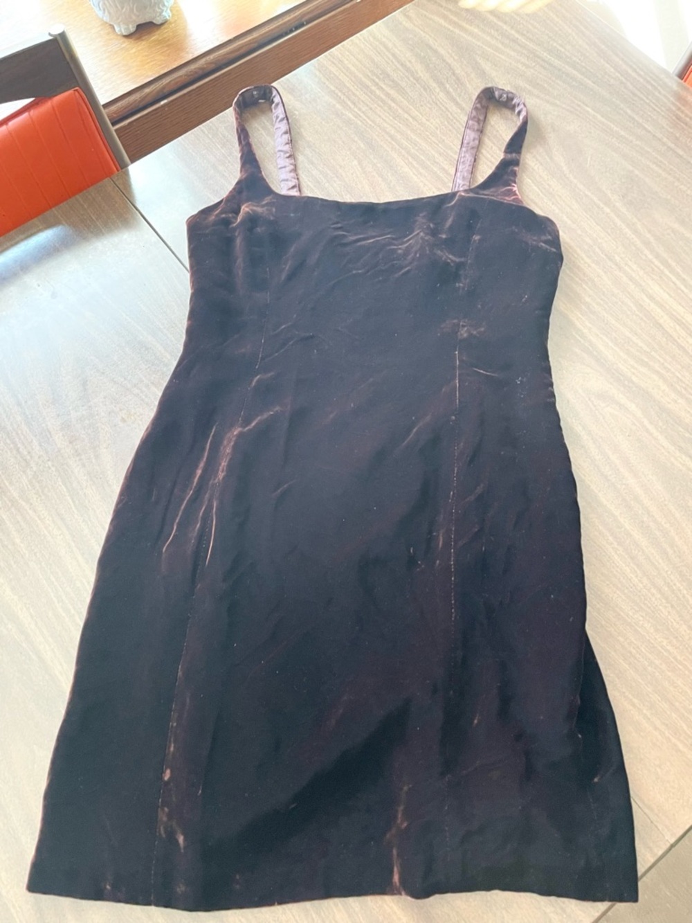 Vintage ANN TAYLOR Brown Velvet Mini Dress 90s Witchcore Size